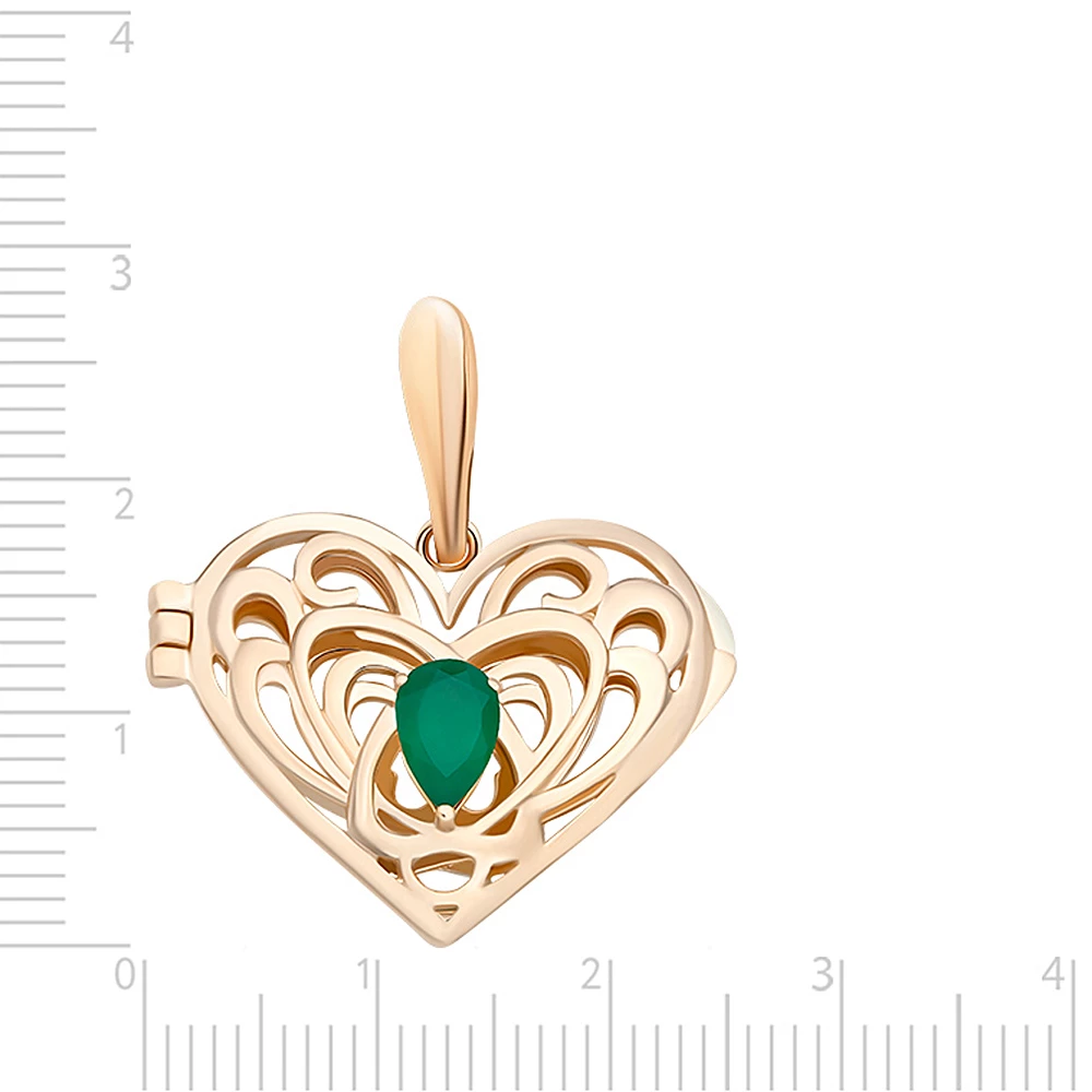 Подвес с агатом из красного золота 585 пробы