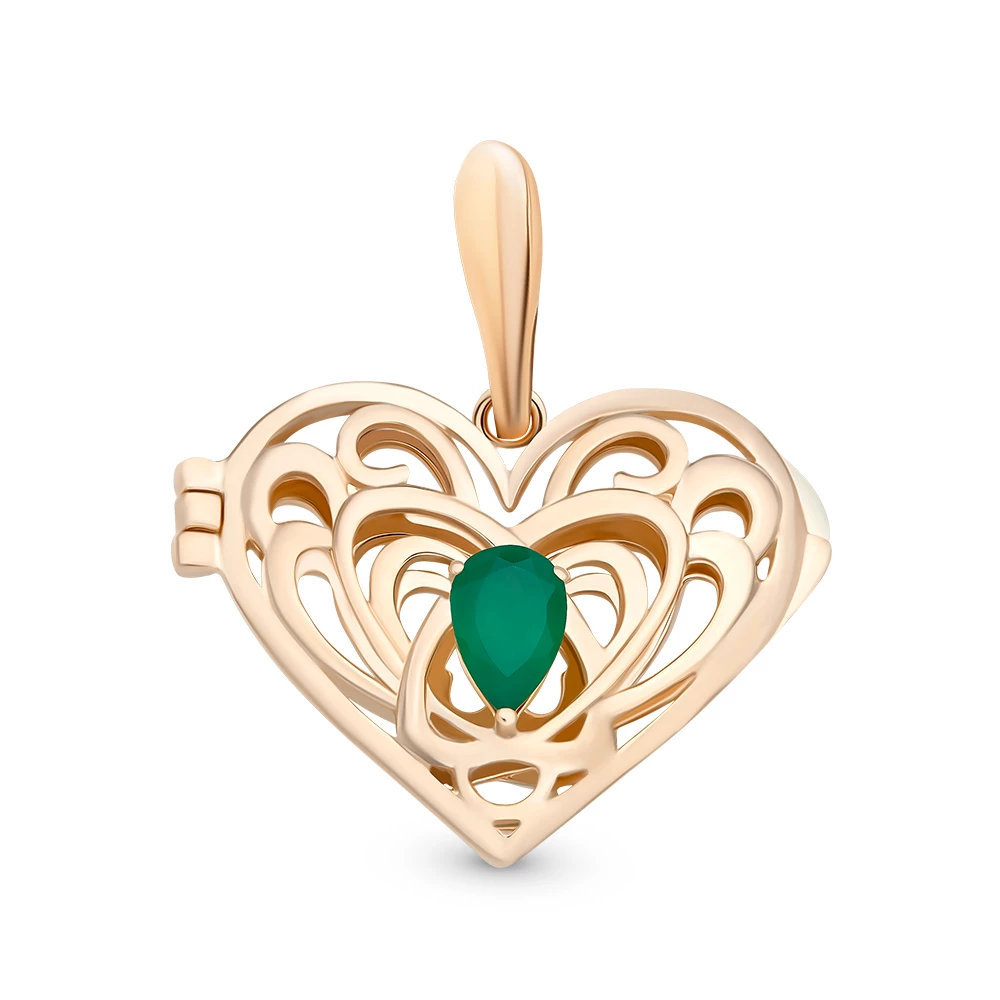 Подвес с агатом из красного золота 585 пробы