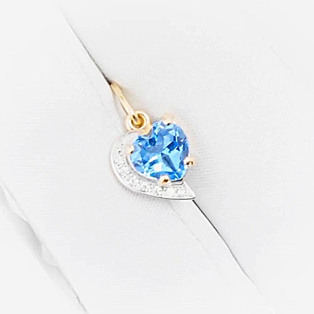 Подвес с топазами и фианитами из красного золота 585 пробы 1