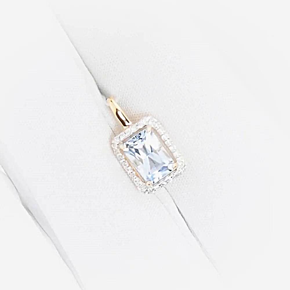 Подвес с топазами и фианитами из красного золота 585 пробы 1