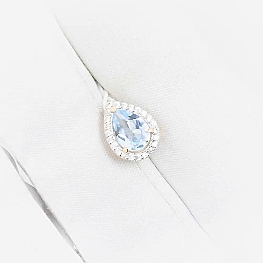 Подвес с топазами и фианитами из красного золота 585 пробы