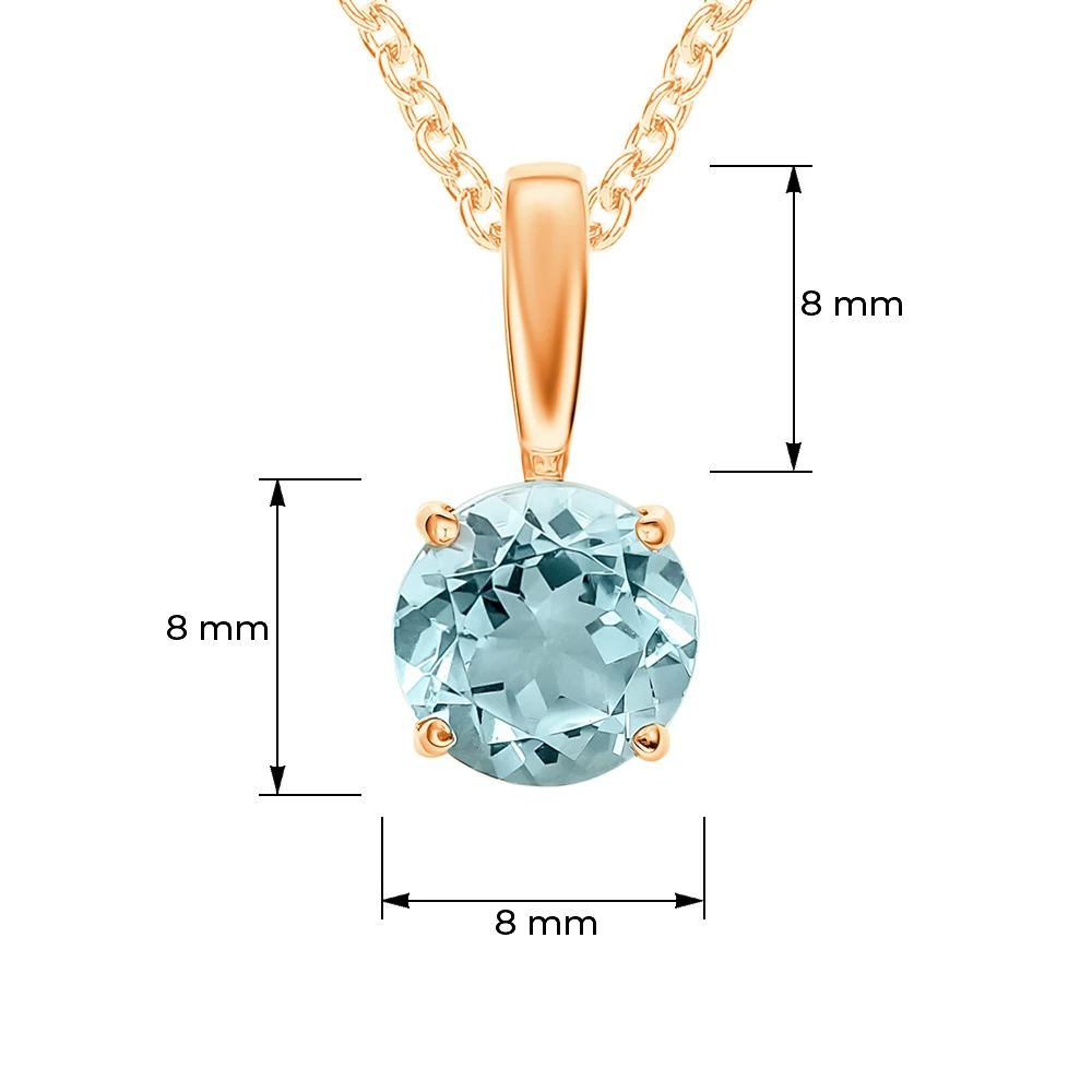 Подвес с топазом из красного золота 585 пробы