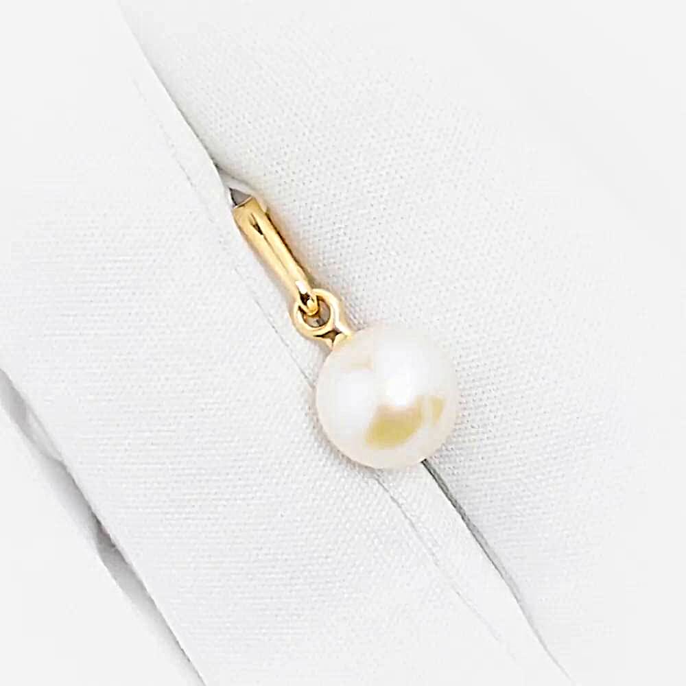 Подвес с культивированным жемчугом из красного золота 585 пробы 1