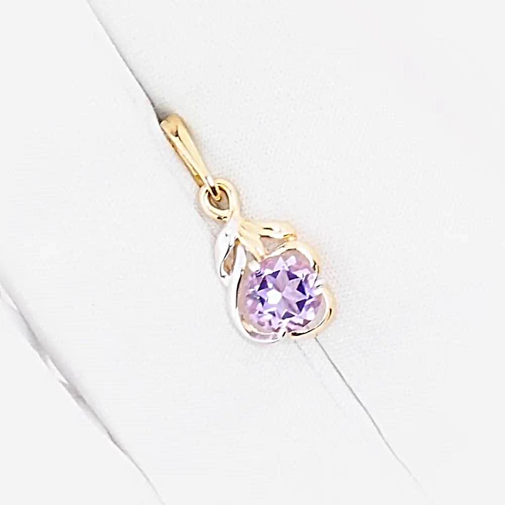 Подвес с аметистом из красного золота 375 пробы 1