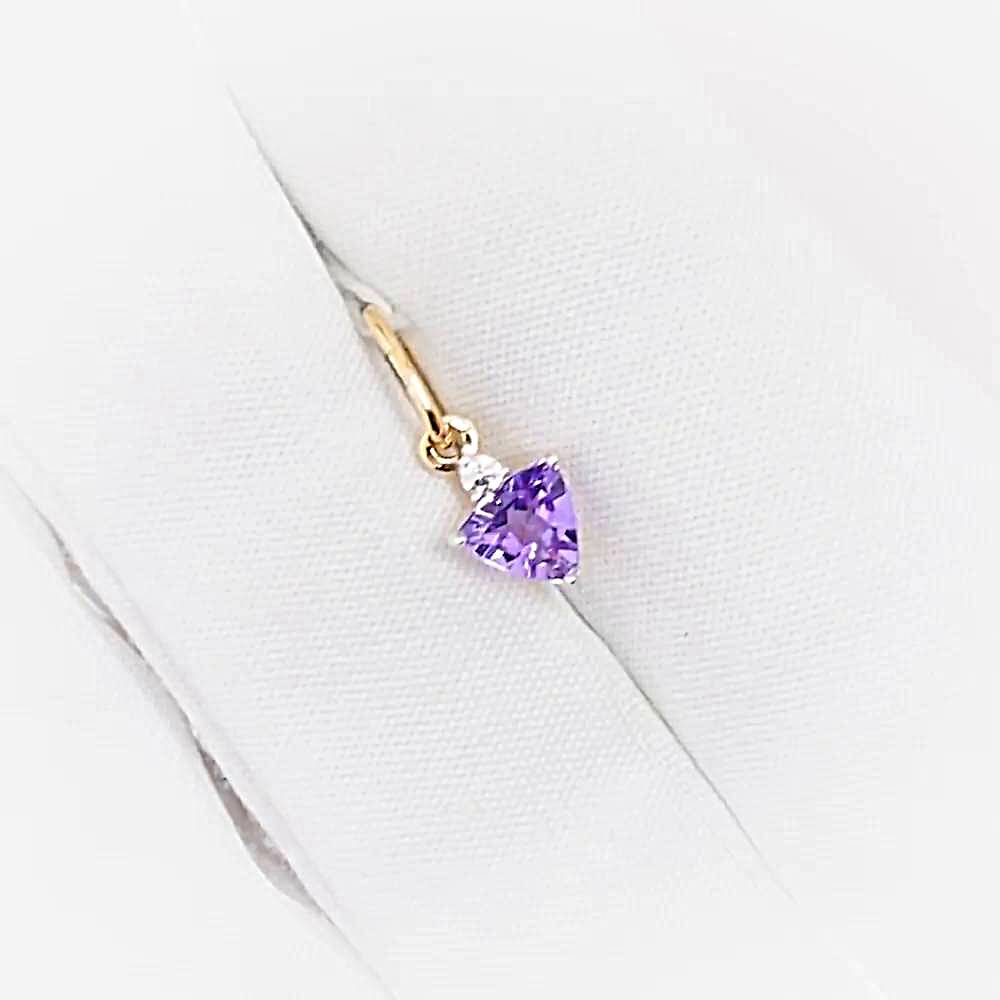 Подвес с аметистом и фианитом из красного золота 375 пробы 1