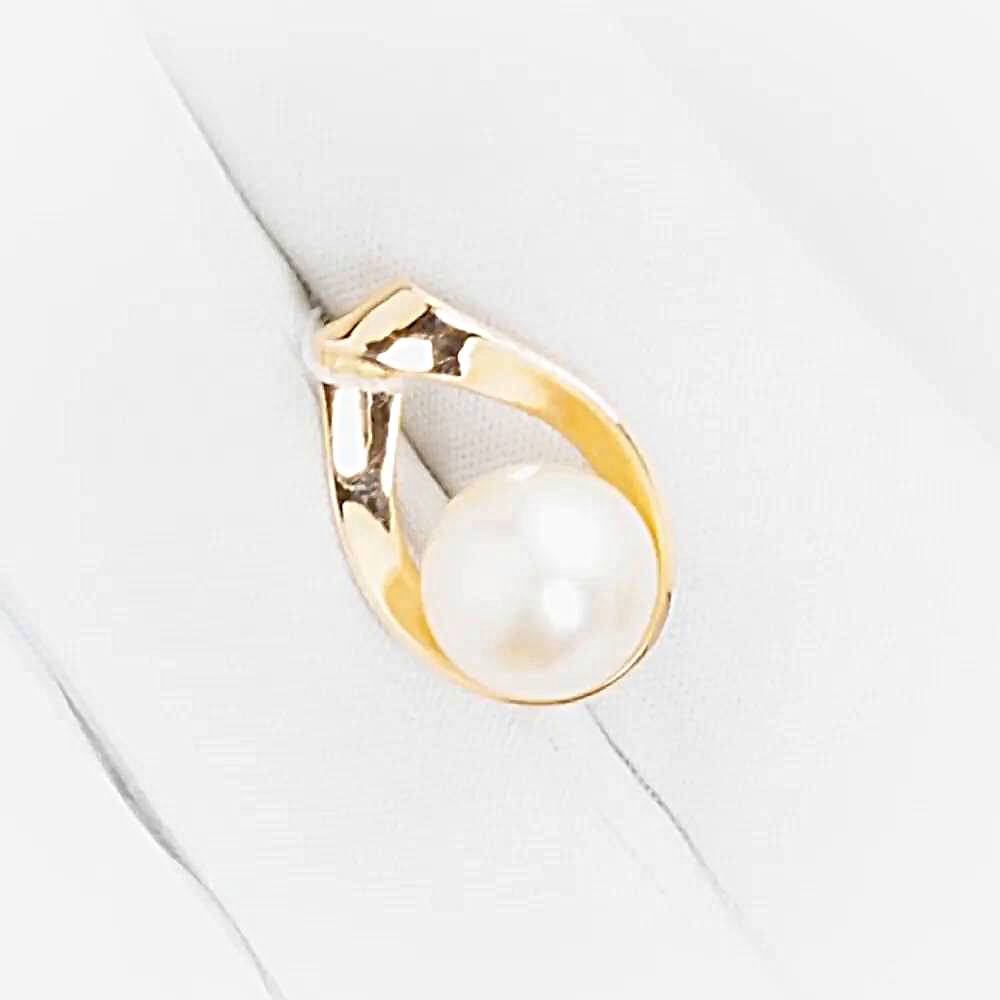 Подвес с культивированным жемчугом из красного золота 585 пробы