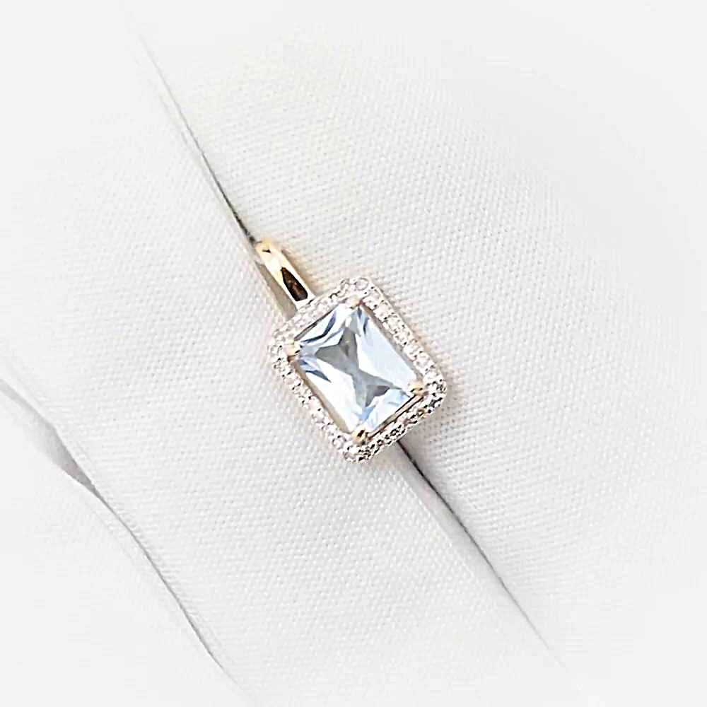 Подвес с топазами и бриллиантами из красного золота 585 пробы 1