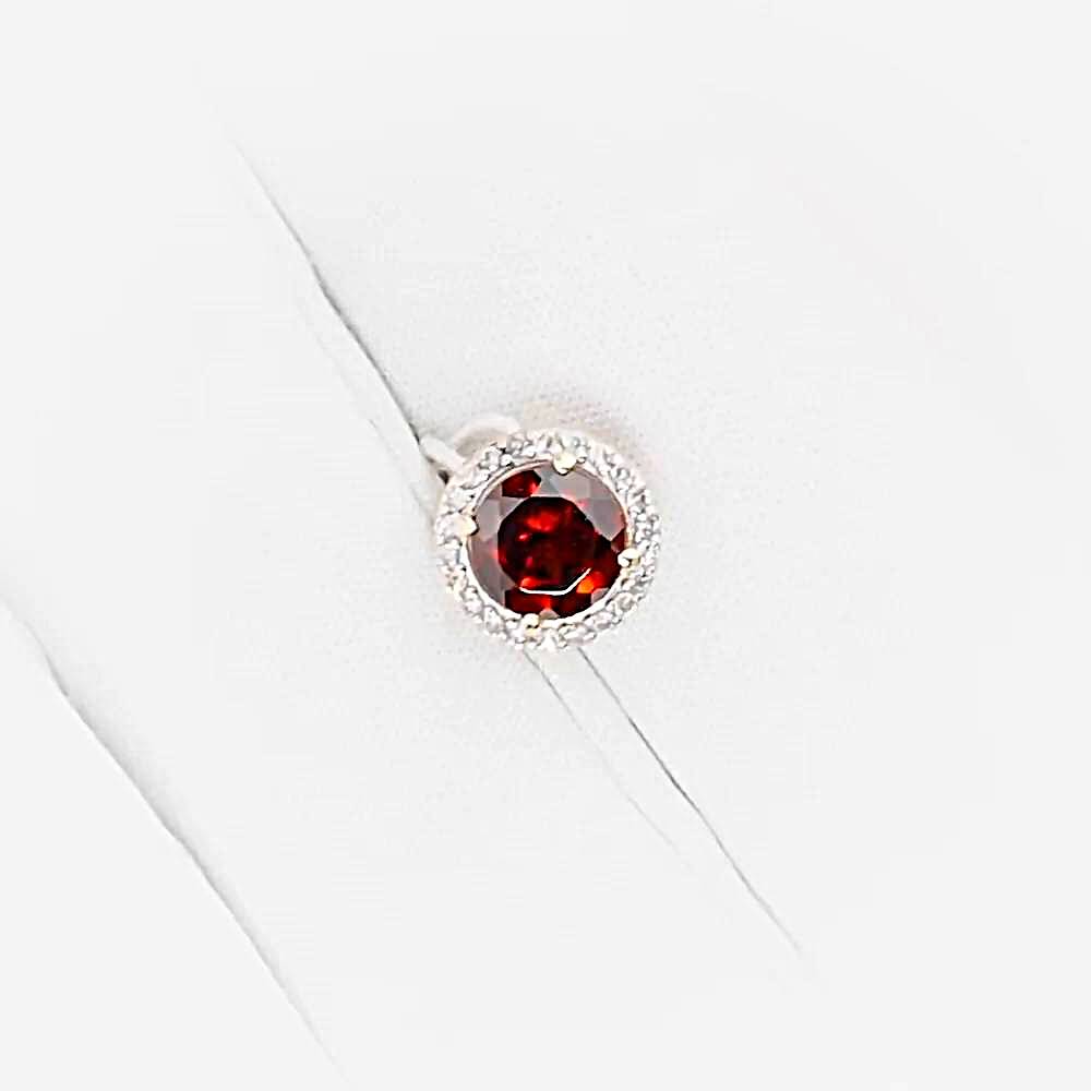 Подвес с гранатами и бриллиантами из красного золота 585 пробы