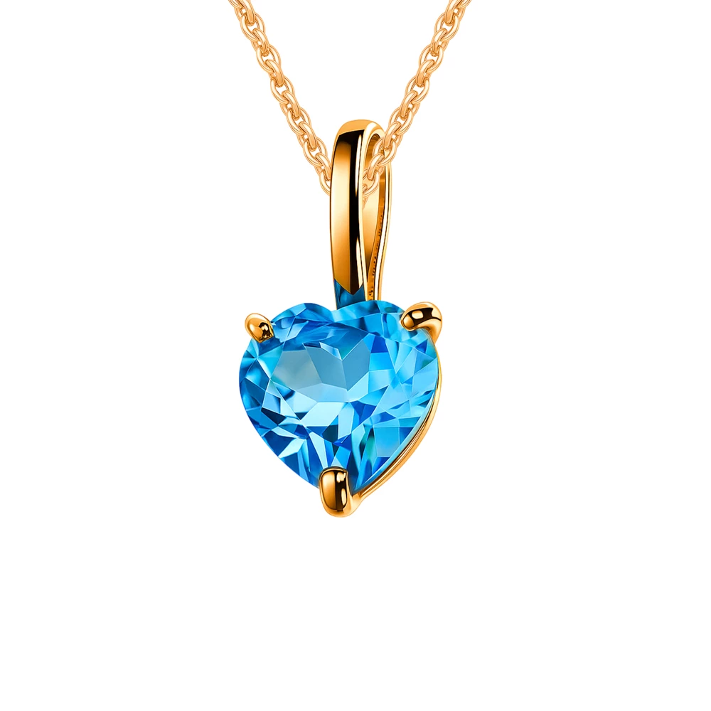 Подвес с топазом из красного золота 375 пробы