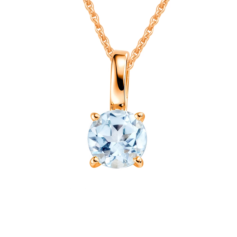 Подвес с топазом из красного золота 375 пробы