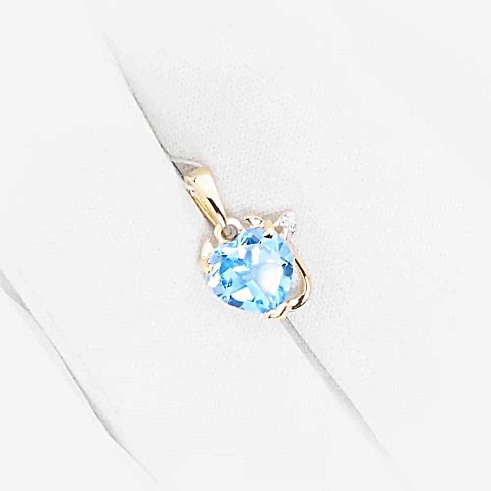 Подвес с топазом из красного золота 585 пробы