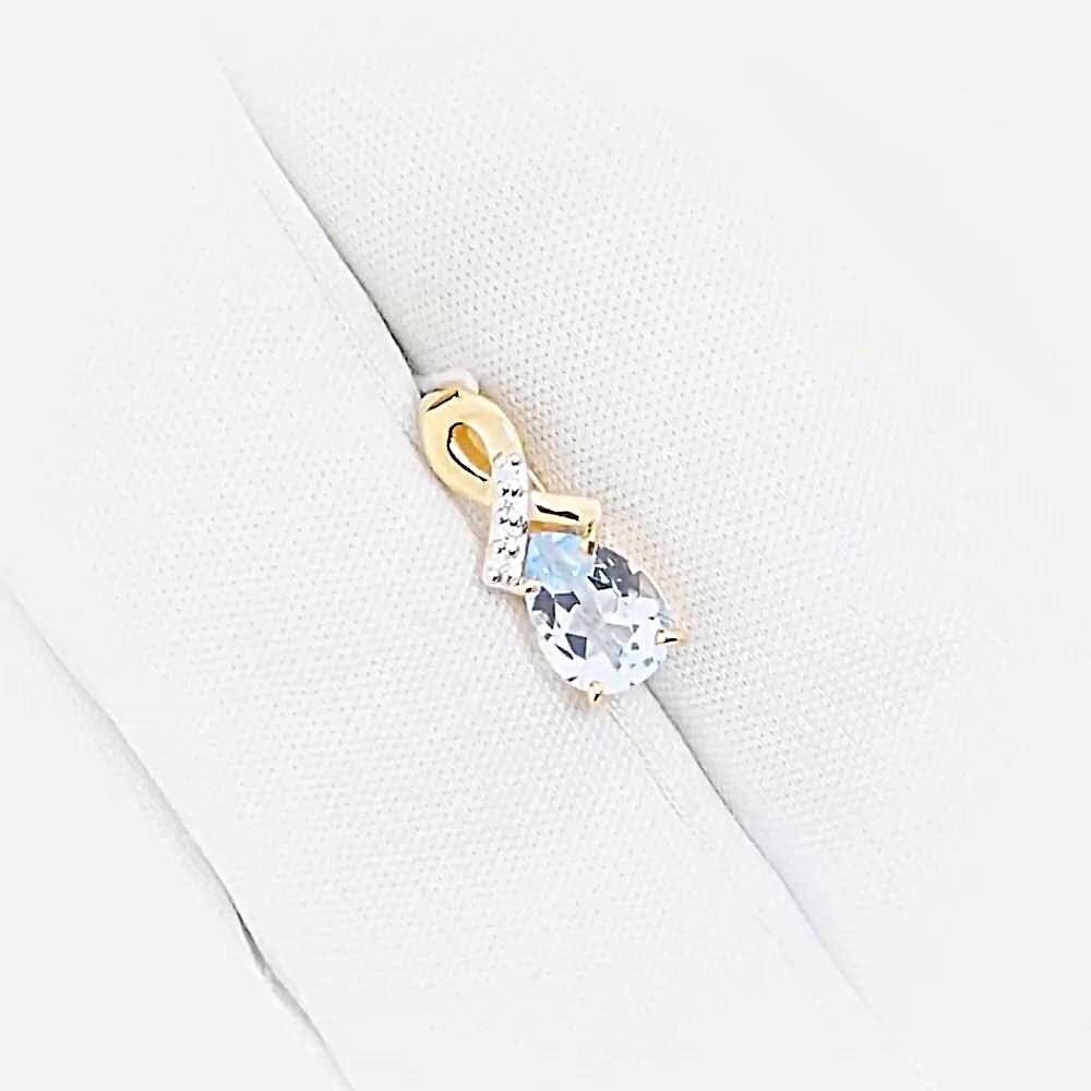 Подвес с топазами и фианитами из красного золота 585 пробы