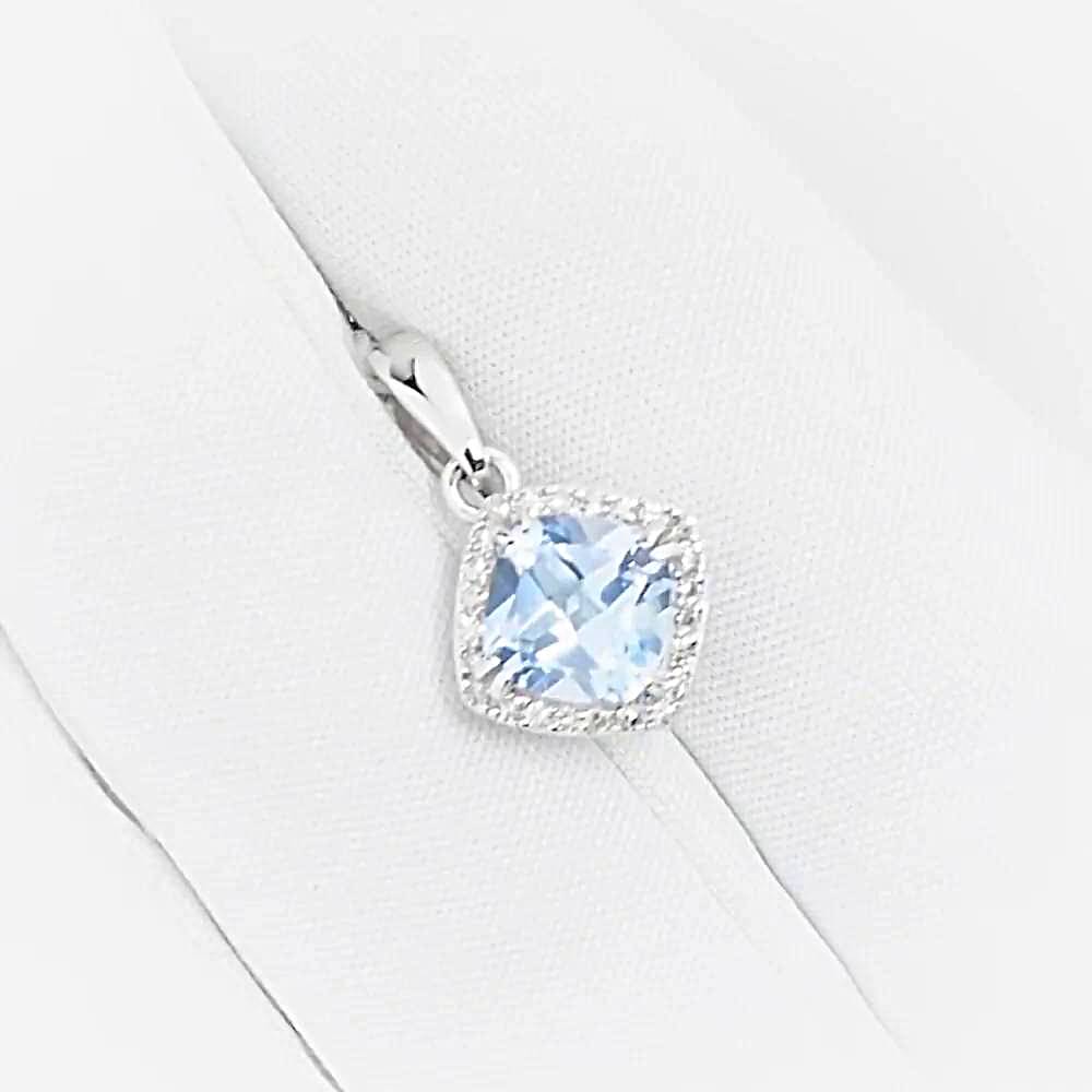 Подвес с топазами и бриллиантами из белого золота 585 пробы