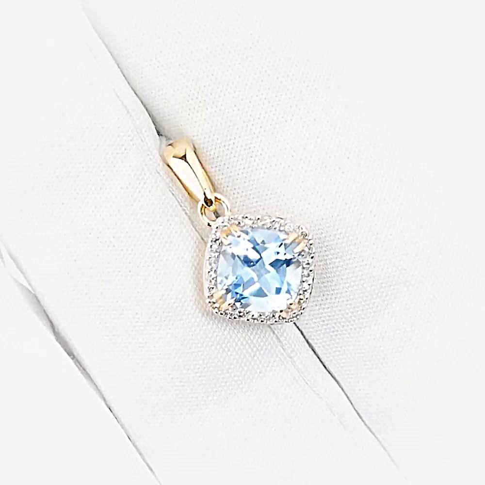 Подвес с топазами и бриллиантами из красного золота 585 пробы