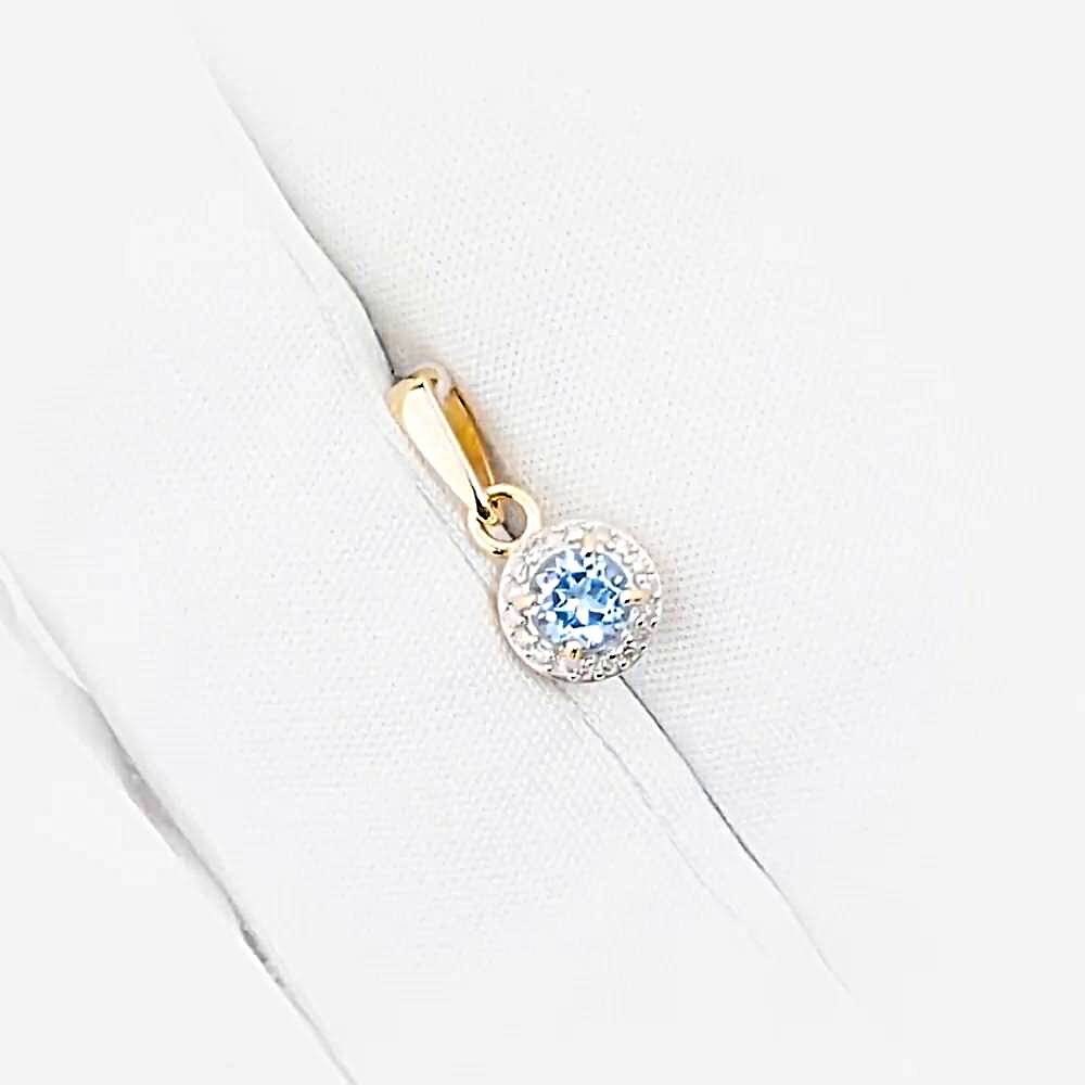 Подвес с топазами и бриллиантами из красного золота 585 пробы