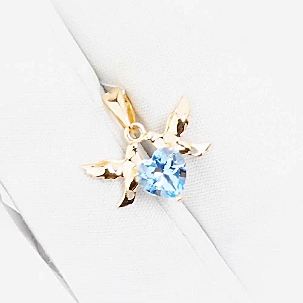 Подвес  Голубь с топазом из красного золота 585 пробы