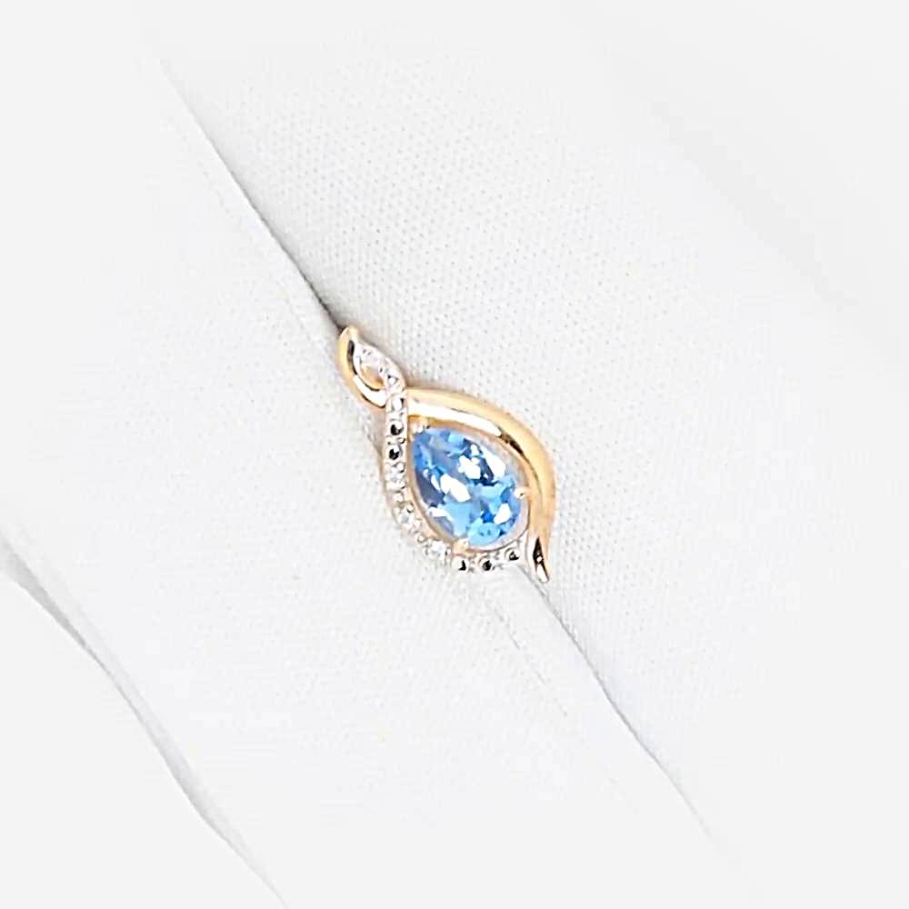 Подвес с топазами и фианитами из красного золота 375 пробы Подвес с топазами и фианитами из красного золота 375 пробы