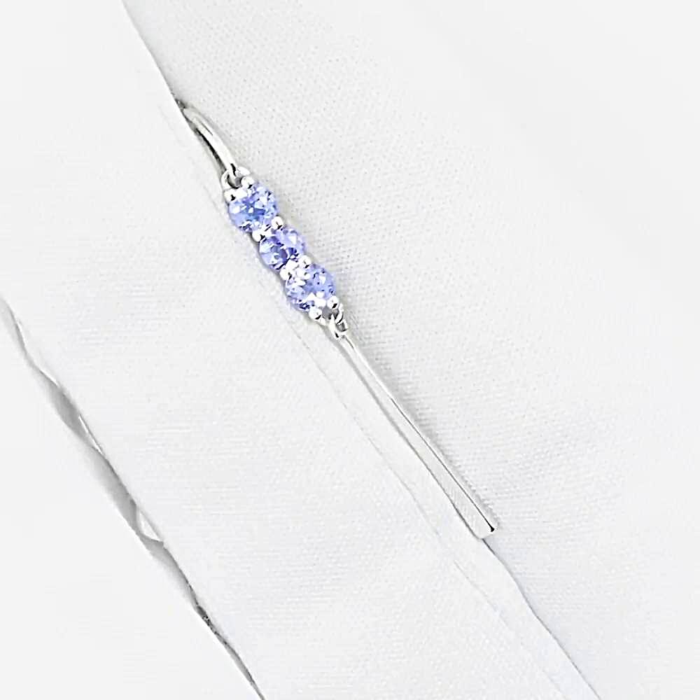 Подвес с танзанитами из белого золота 585 пробы