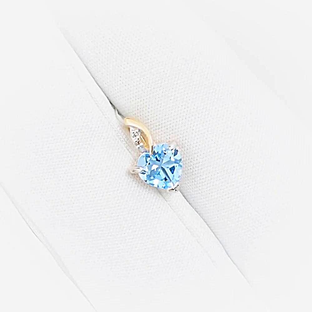 Подвес с топазами и бриллиантами из красного золота 585 пробы