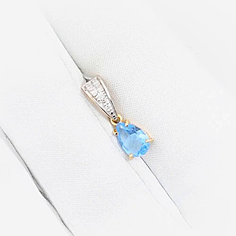 Подвес с топазами и бриллиантами из красного золота 585 пробы