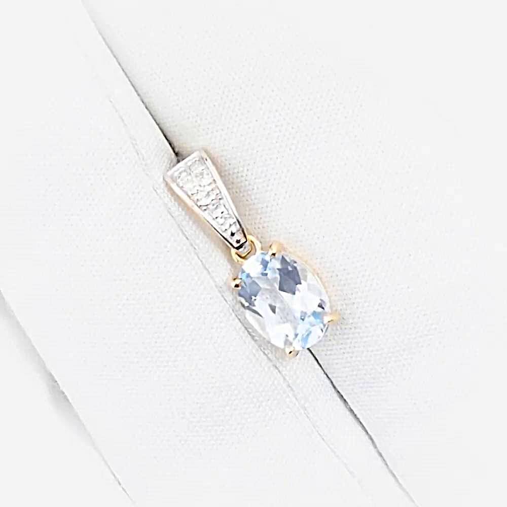 Подвес с топазами и бриллиантами из красного золота 585 пробы