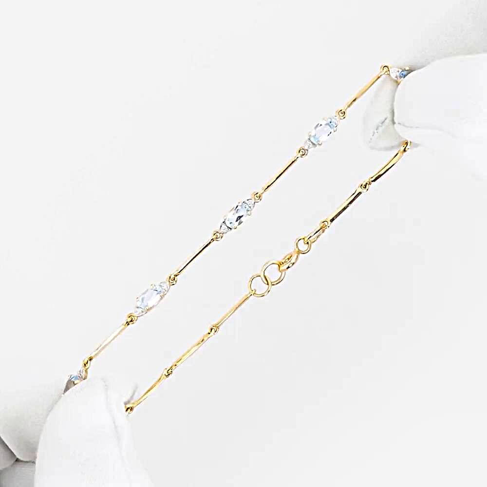 Браслет с топазами и фианитами из красного золота 585 пробы 1