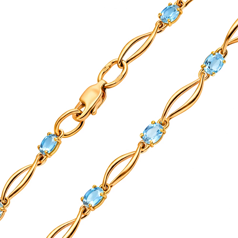 Браслет с топазами из красного золота 585 пробы