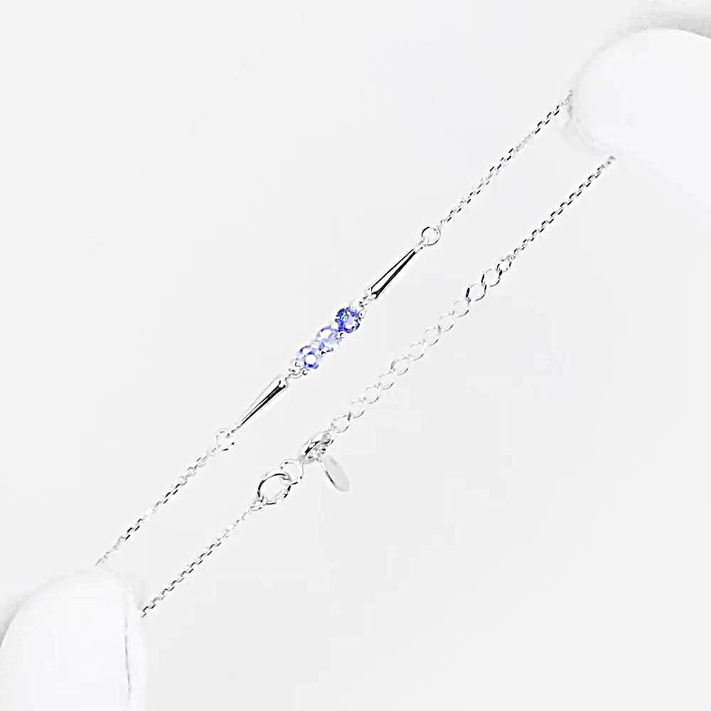 Браслет с танзанитами из белого золота 585 пробы