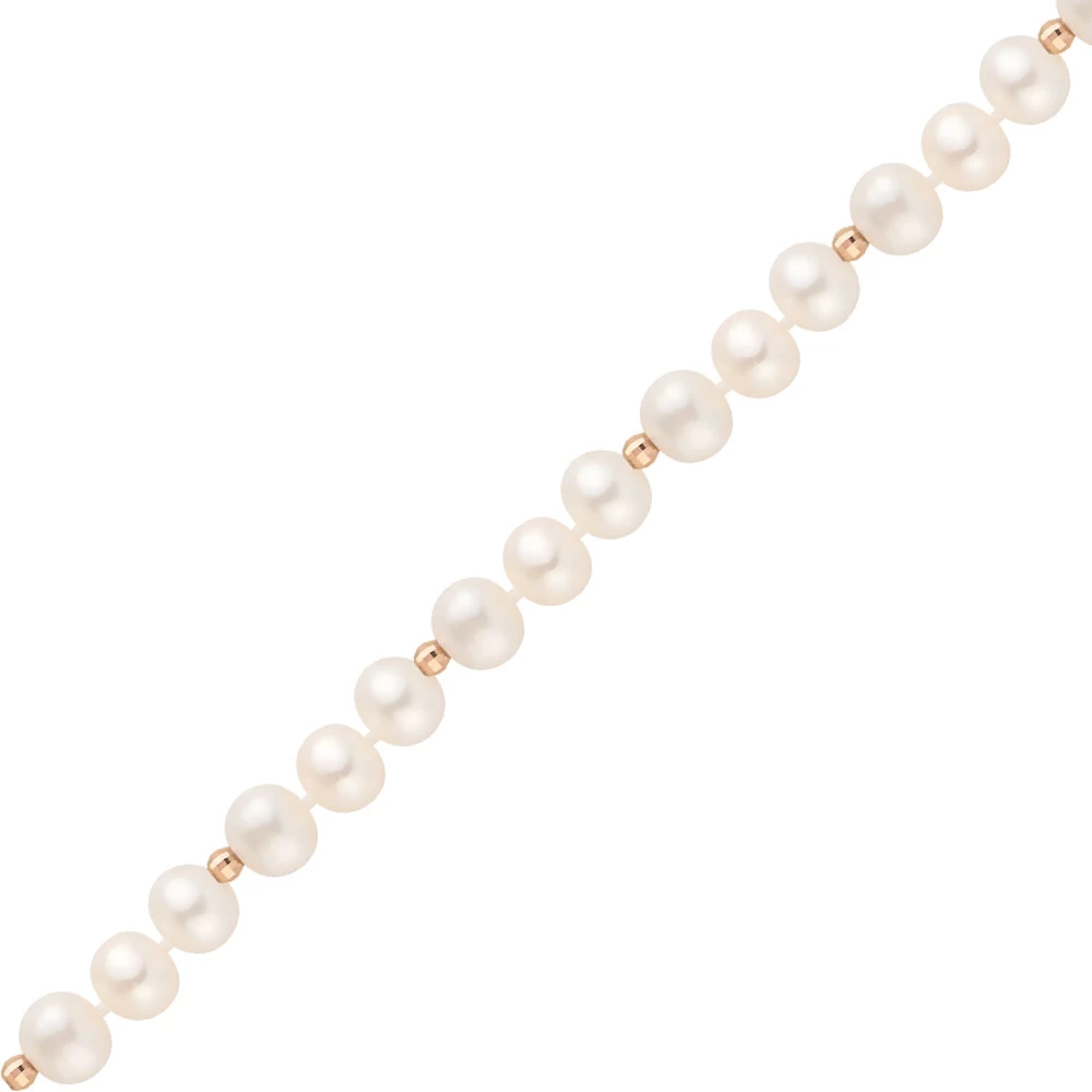 Бусы с культивированным жемчугом из красного золота 585 пробы