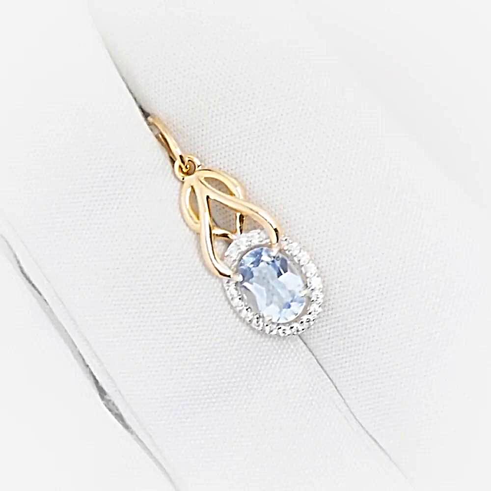 Подвес с топазами и фианитами из красного золота 375 пробы 1