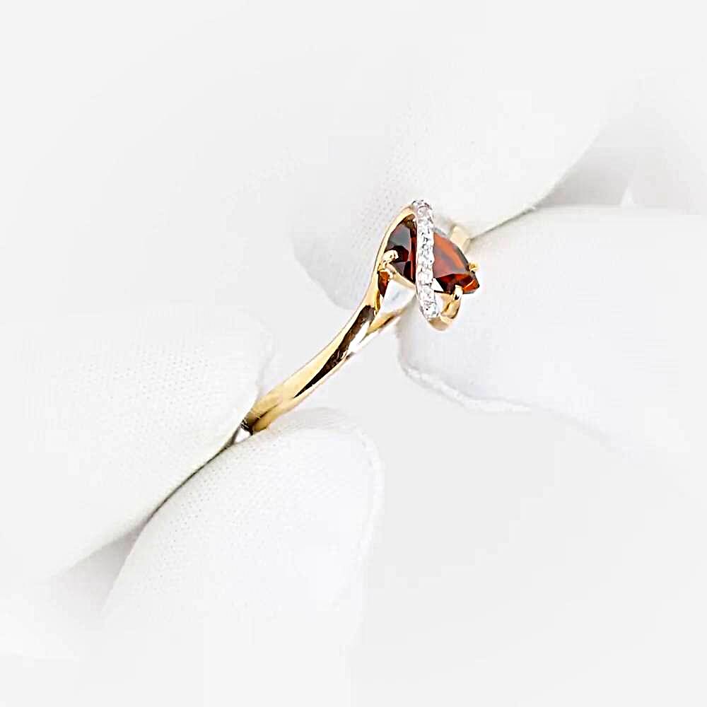 Кольцо с гранатами и фианитами из красного золота 375 пробы 1