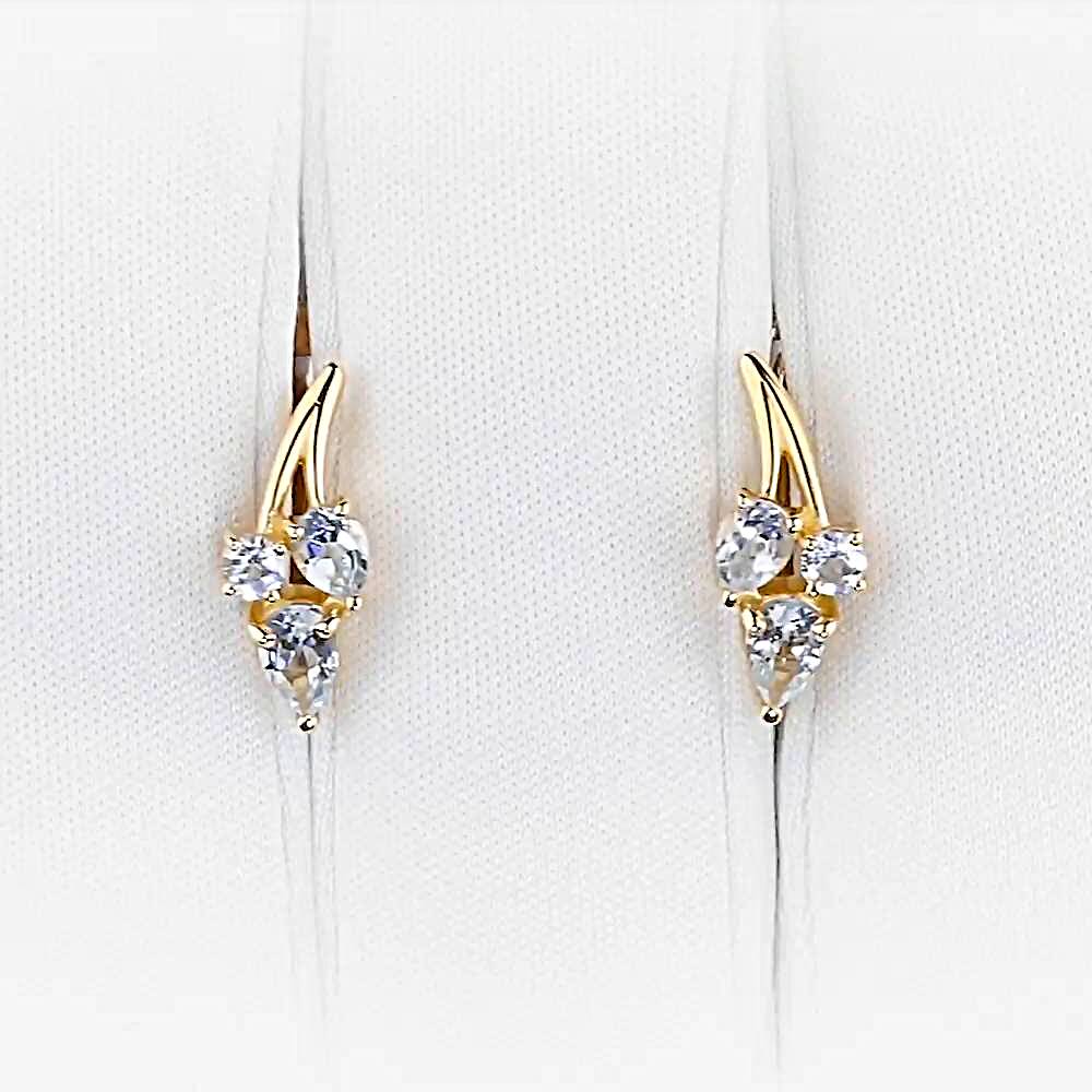 Серьги с топазами из красного золота 585 пробы