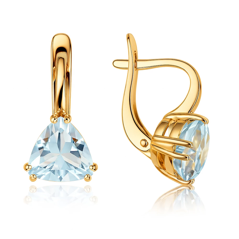 Серьги с топазами из красного золота 585 пробы Серьги с топазами из красного золота 585 пробы