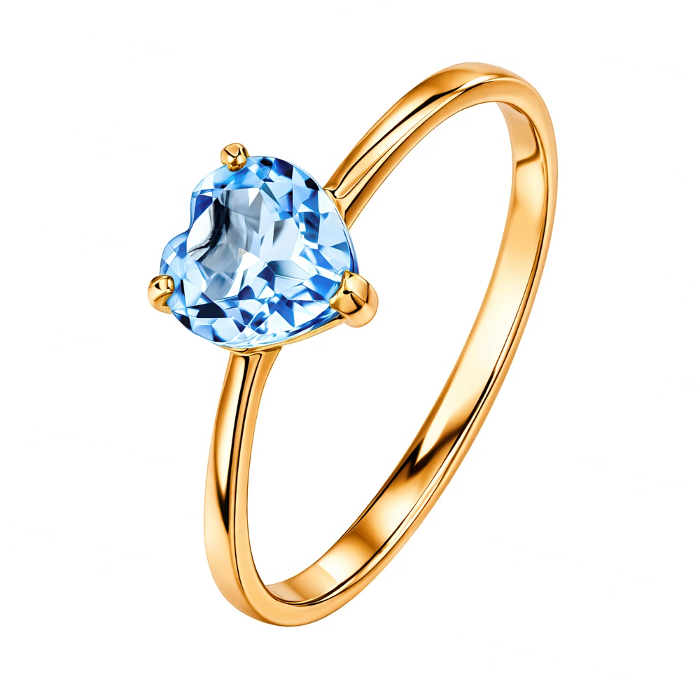 Кольцо с топазом из красного золота 375 пробы