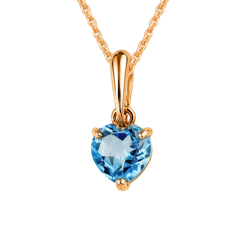 Подвес с топазом из красного золота 375 пробы