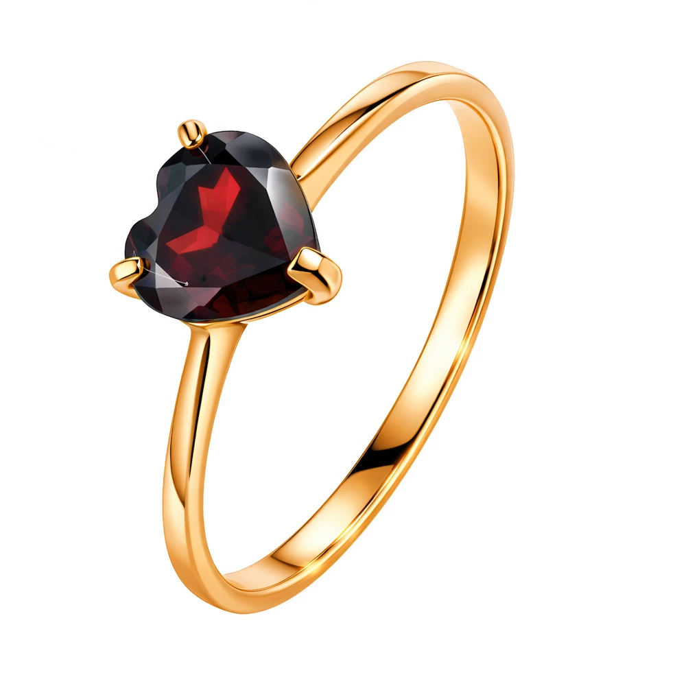 Кольцо с гранатом из красного золота 375 пробы