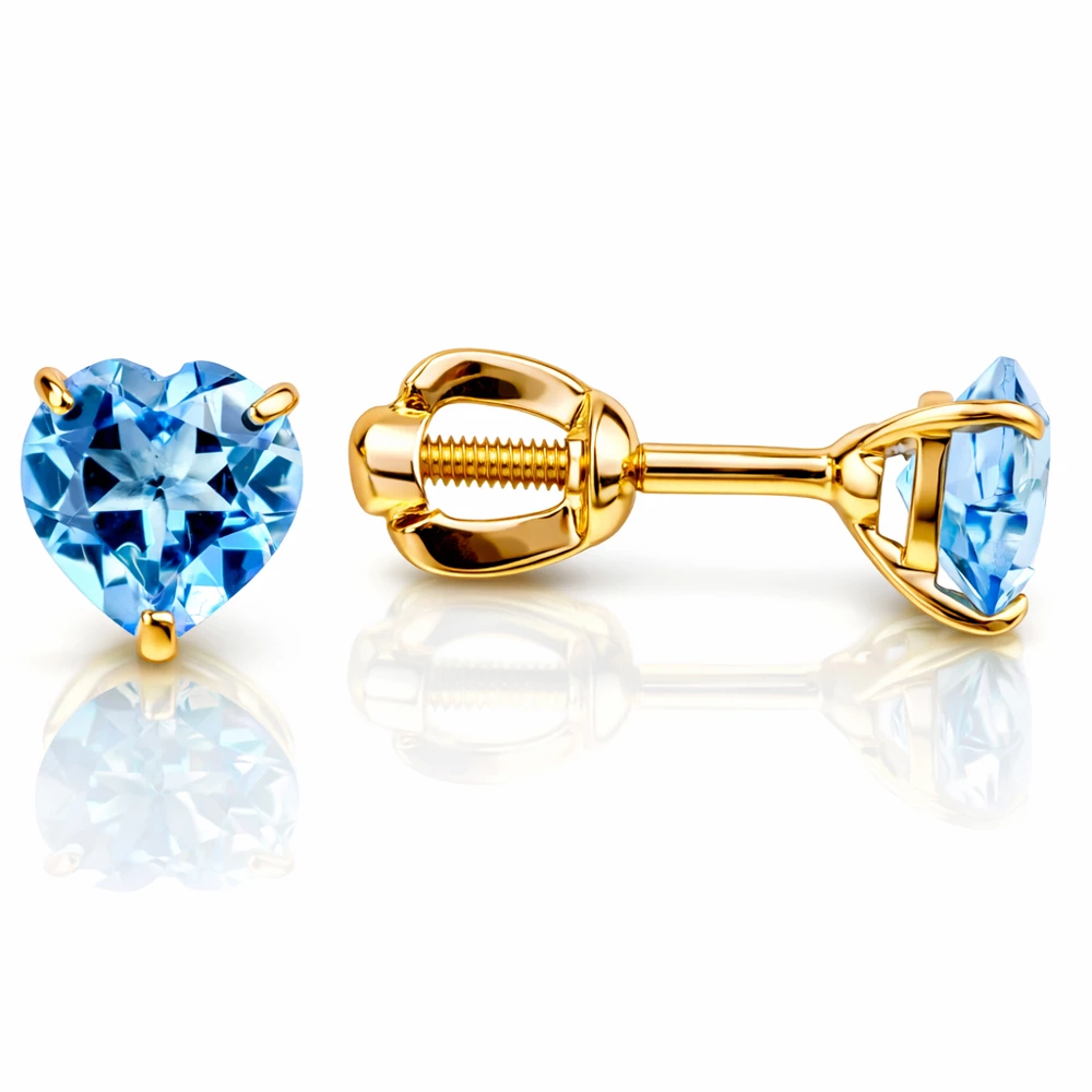 Серьги с топазами из красного золота 375 пробы