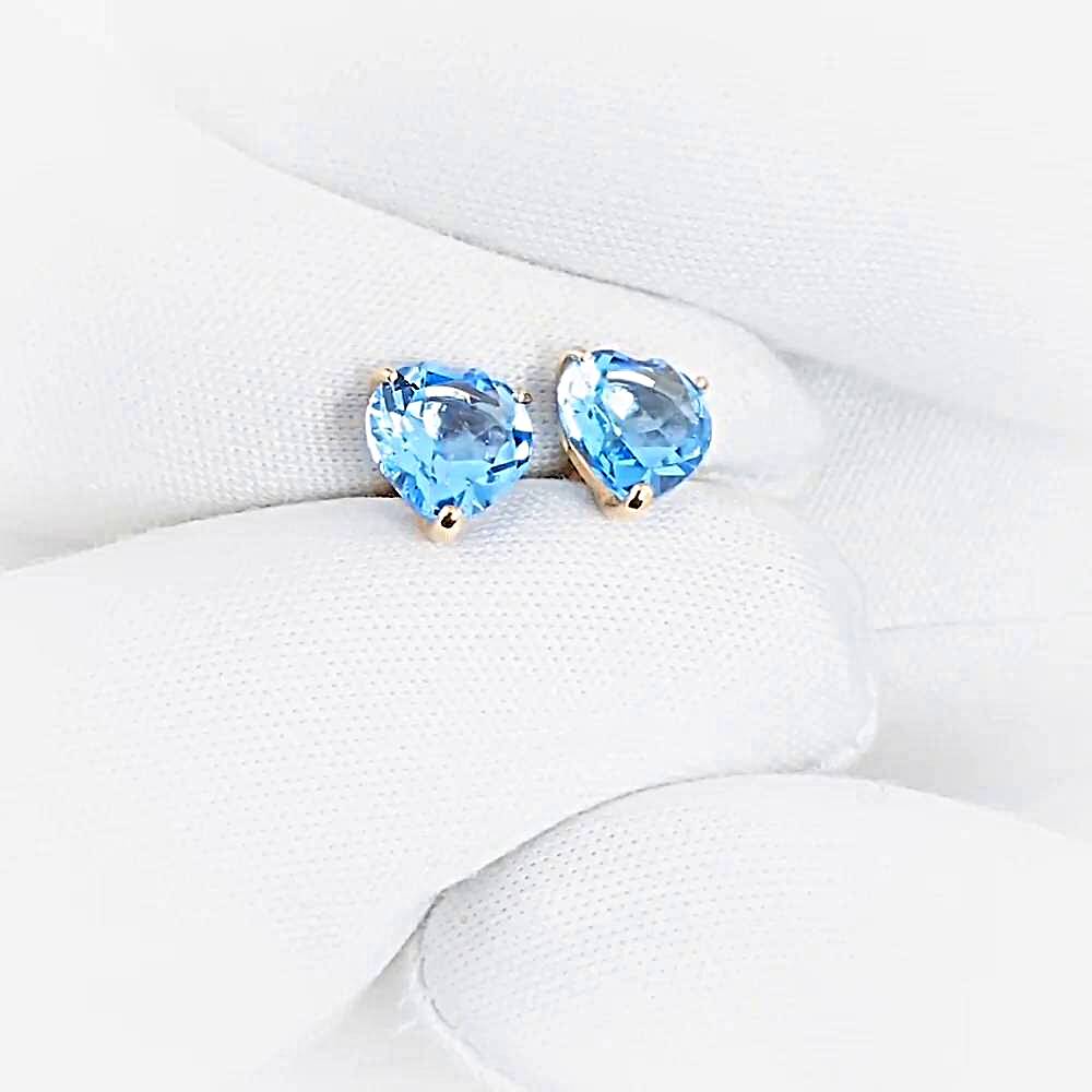 Серьги с топазами из красного золота 375 пробы