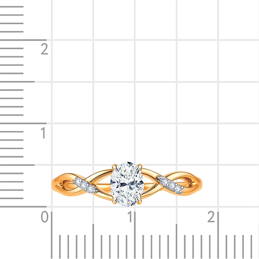 Кольцо с фианитами из красного золота 375 пробы