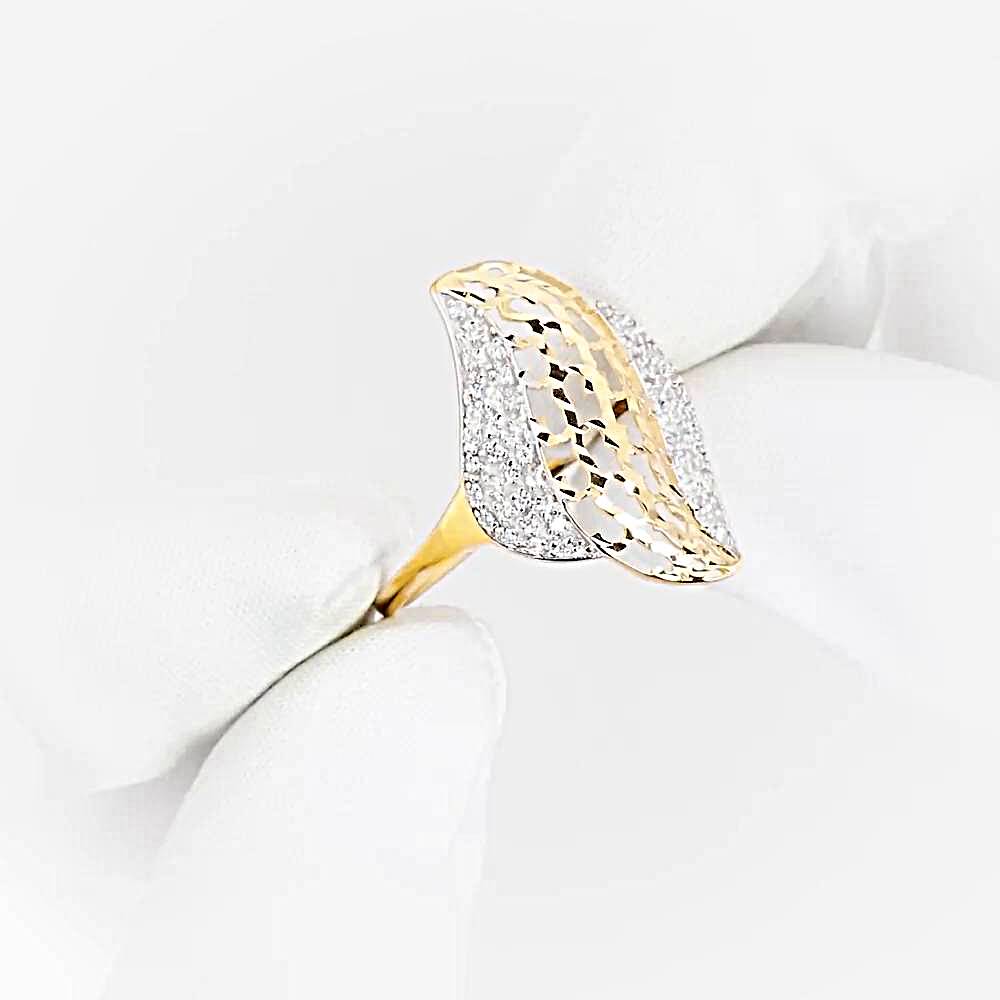 Кольцо с фианитами из красного золота 585 пробы 1