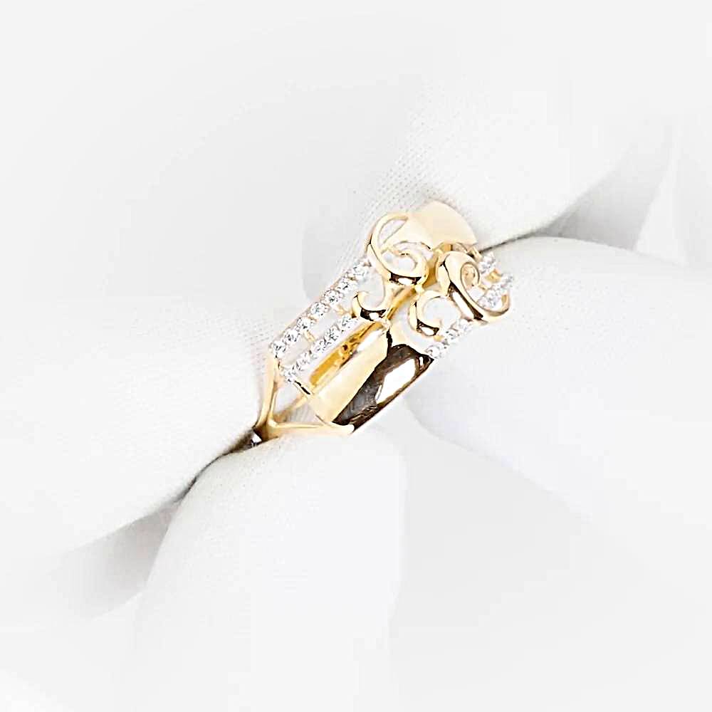 Кольцо с фианитами из красного золота 585 пробы 1