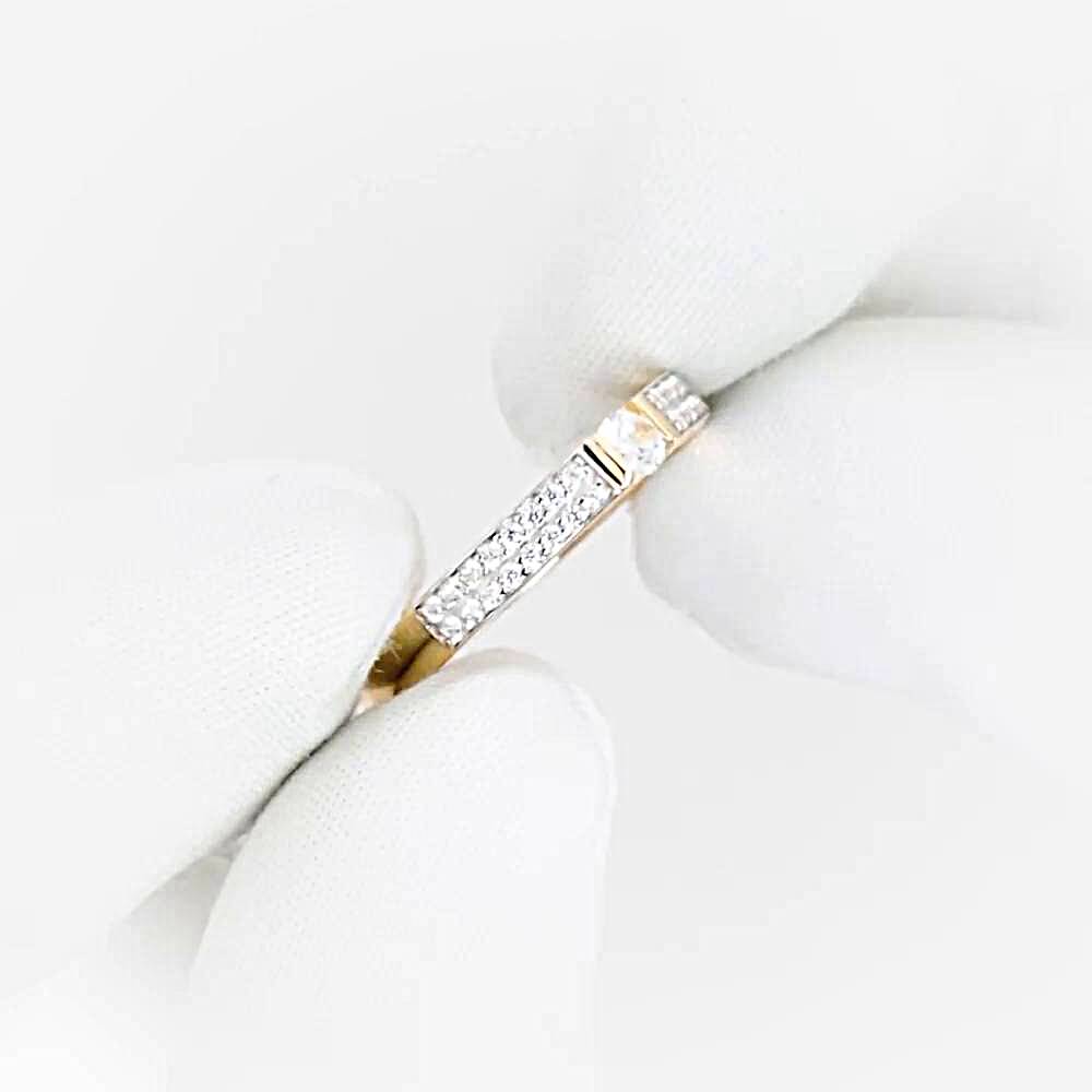 Кольцо с фианитами из красного золота 585 пробы 1