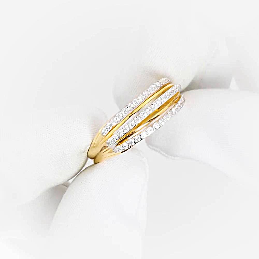 Кольцо с фианитами из красного золота 585 пробы 1