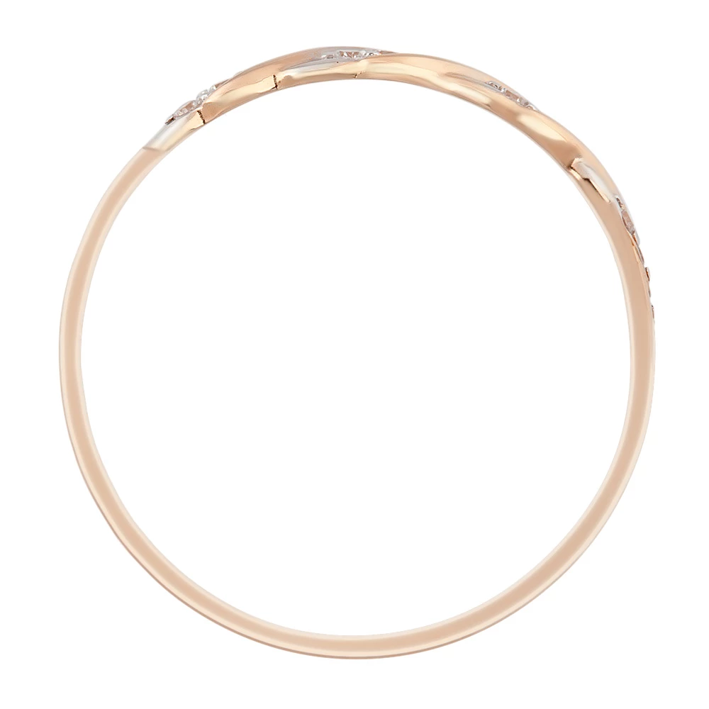 Кольцо с фианитами из красного золота 585 пробы 3