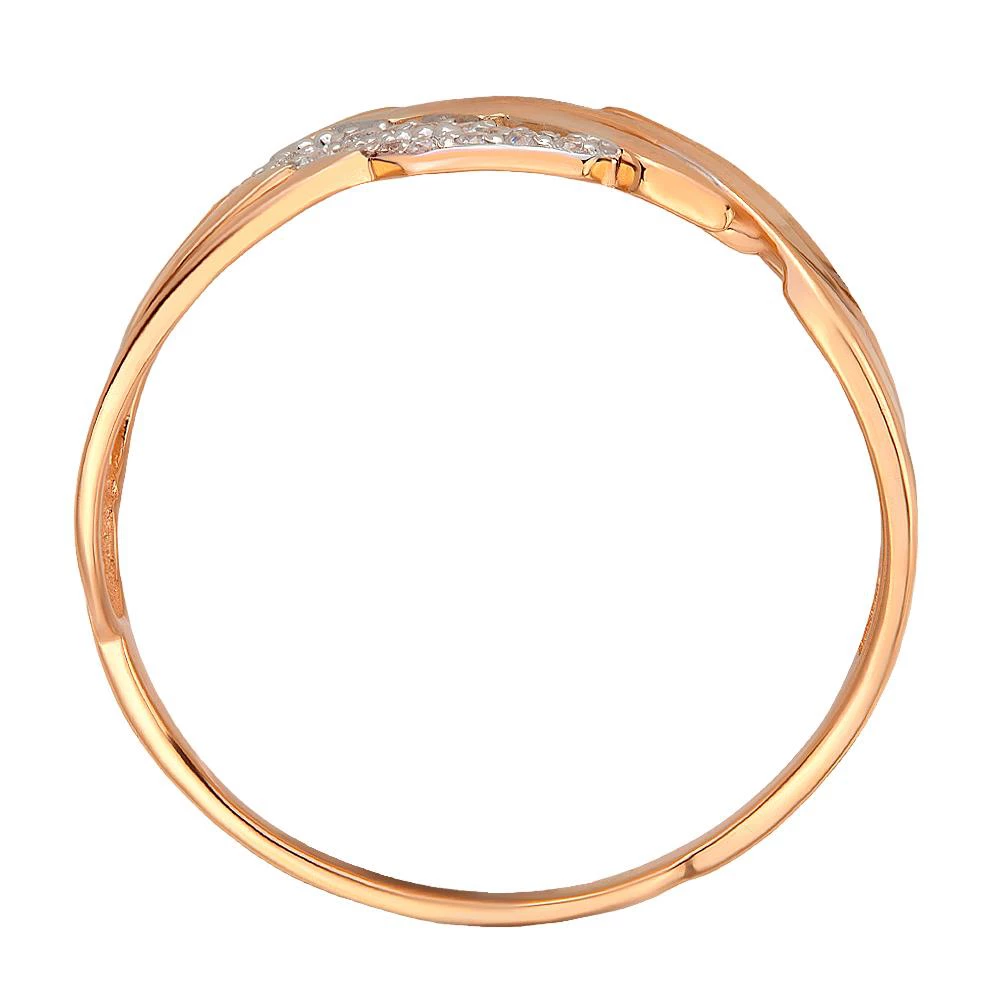 Кольцо с фианитами из красного золота 585 пробы