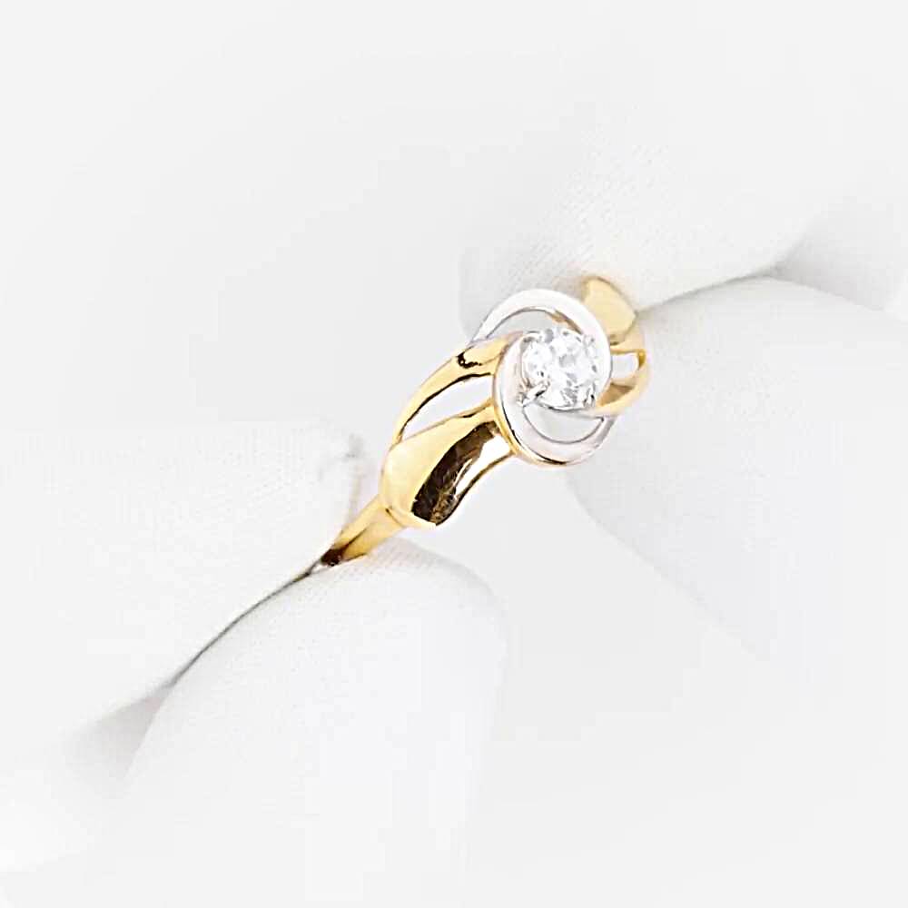 Кольцо с фианитом из красного золота 585 пробы 1