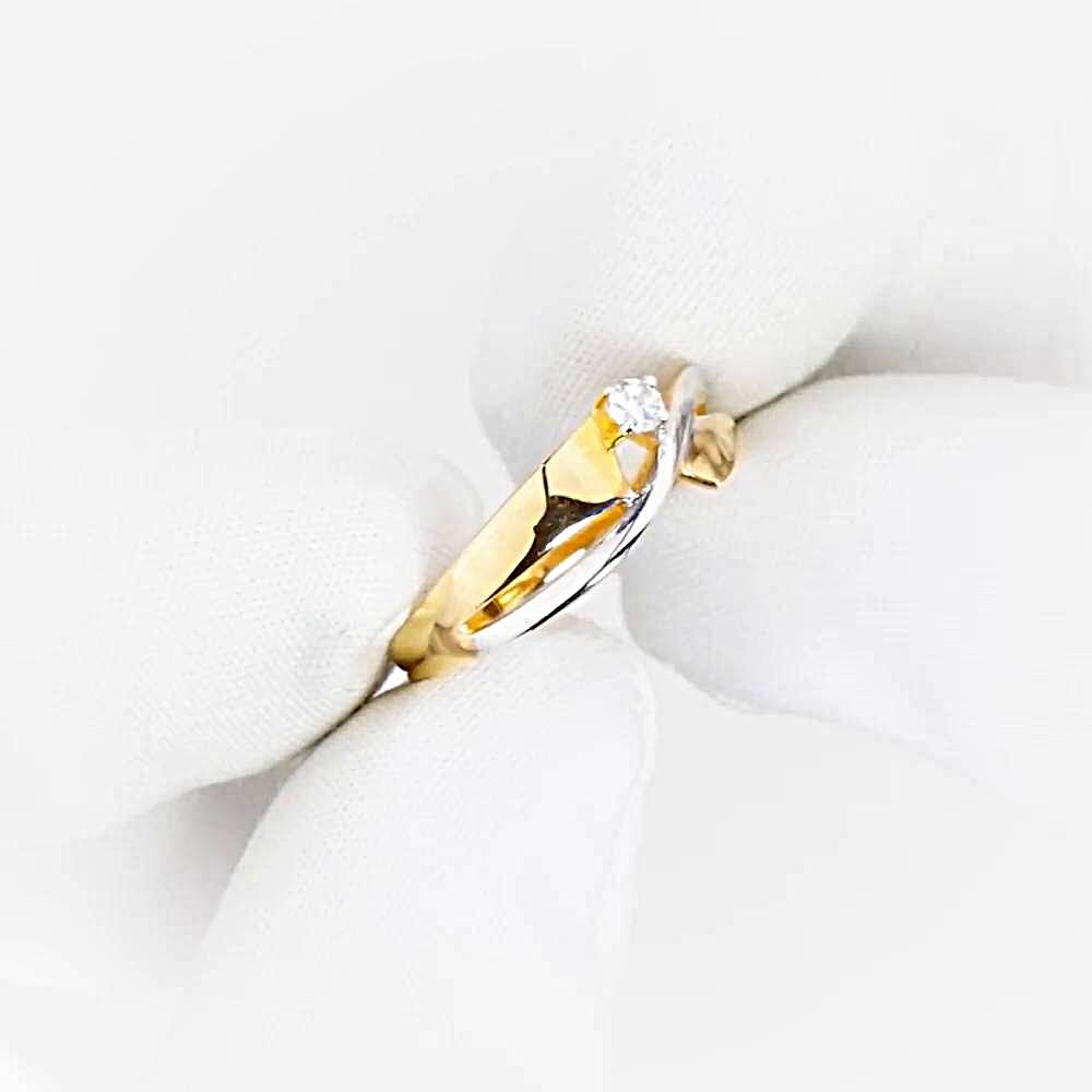 Кольцо с фианитом из красного золота 585 пробы 1