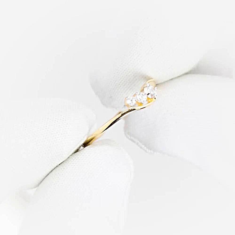 Кольцо с фианитами из красного золота 585 пробы 1