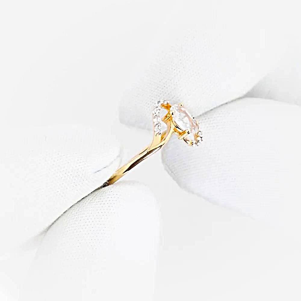 Кольцо с фианитами из красного золота 375 пробы 1