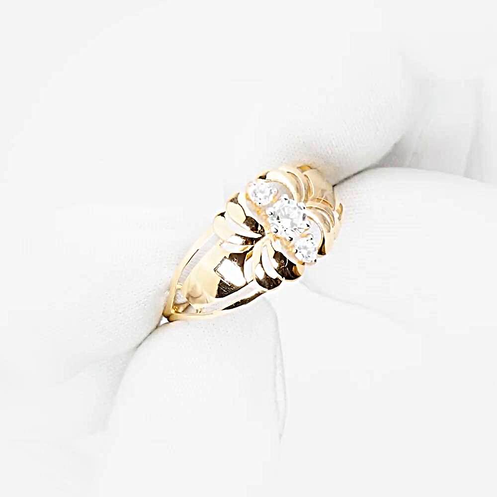 Кольцо с фианитами из красного золота 585 пробы 1